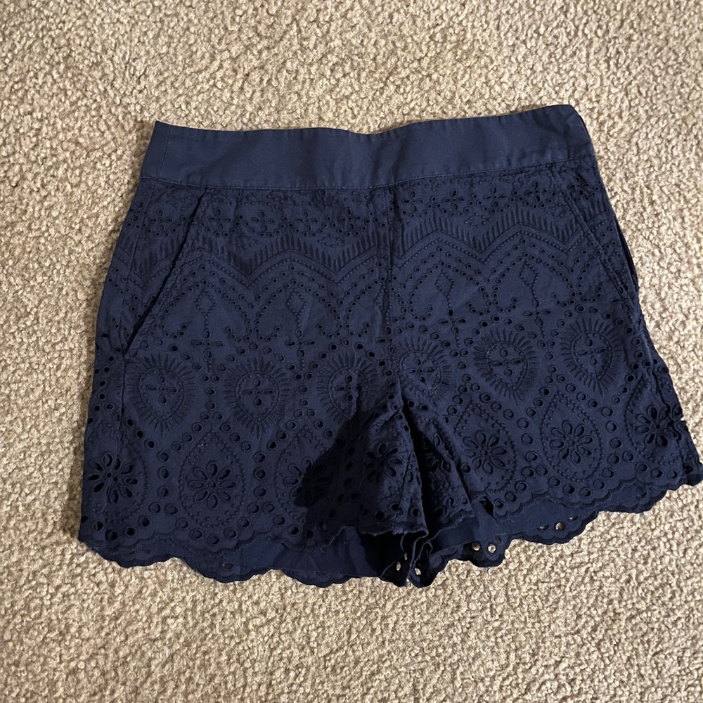 LOFT navy blue dressy lace shorts
